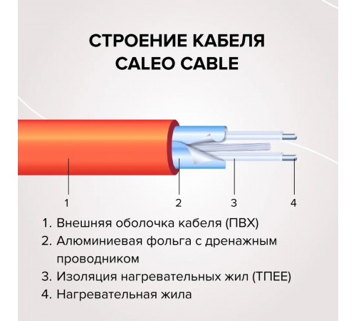 Нагревательная секция для теплого пола CALEO CABLE 18W 40м Нагревательная секция для теплого пола CALEO CABLE 18W 40м
