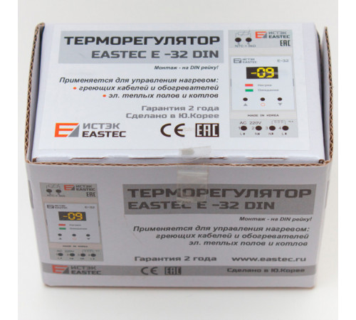Терморегулятор EASTEC E-32 DIN (На DIN рейку. 3,5 кВт) Терморегулятор EASTEC E-32 DIN (На DIN рейку. 3,5 кВт)